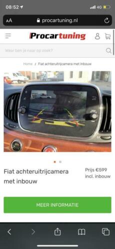 NIEUW Fiat 500 radio-navigatie-achteruitrij modus