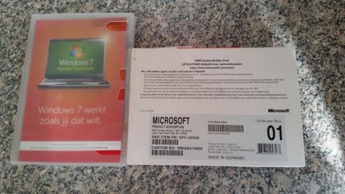 Nieuw in de verpakking Windows 7 Home Premium ongebruikt