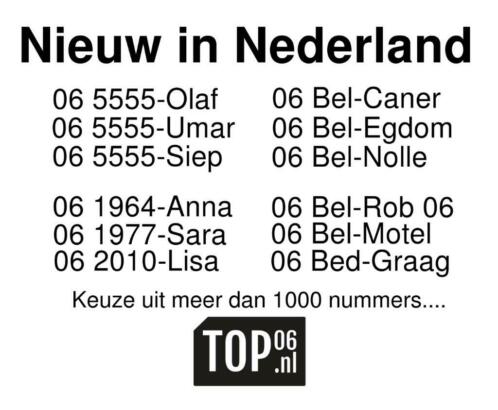Nieuw in Nederland 06-Naambellen I meer dan 1000 nummers I