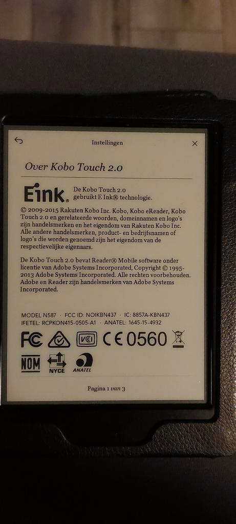Nieuw Kobo touch 2.0 met hoesje