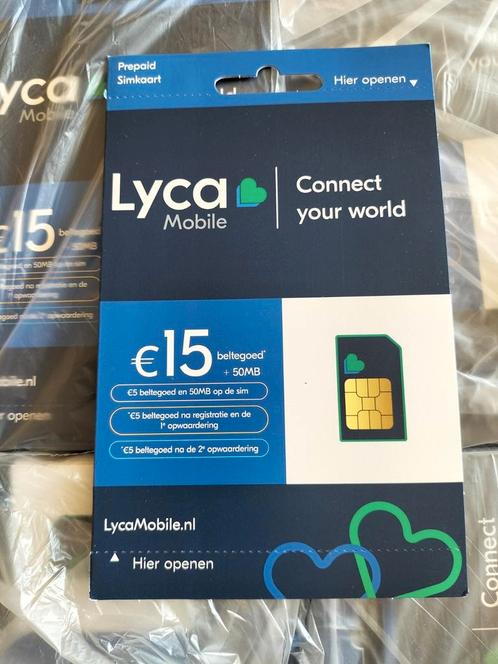 Nieuw Lyca prepaid 20 stuks, Beltegoed Simkaart, geen onzin