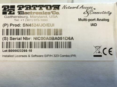 NIEUW Patton DSN4524 SN4524 Gateway Analog IAD