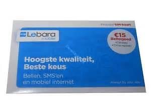 nieuw prepaid Lebara simkaart 15 euro