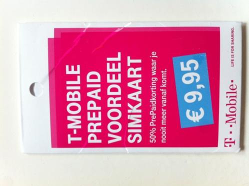NIEUW T-MOBILE PREPAID CARD SIMKAART met 9,95 euro beltegoed