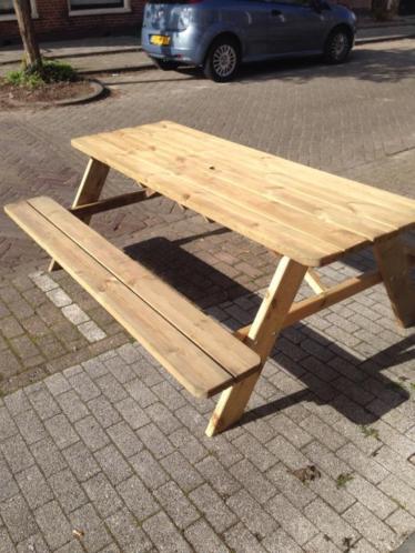 Nieuwe 6 persoons picknicktafel tuintafel met klapbanken