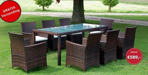 NIEUWE 8-pers luxe rotan tuinset Cannes GRATIS verzending