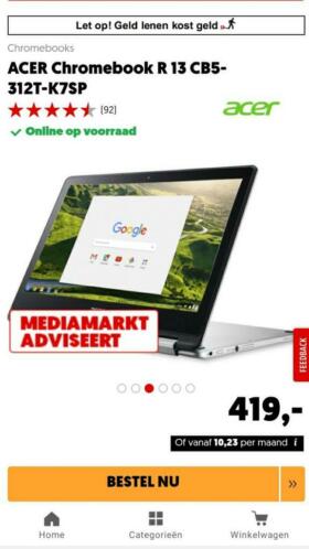 NIEUWE ACER Chromebook R 13 CB5-312T-K7SP