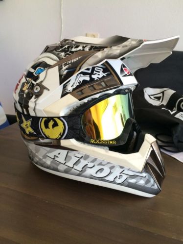 Nieuwe Airoh CR900 Helm Ride Wit met Rockstar Crossbril