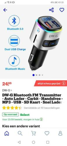 Nieuwe Bluetooth fm transmittor.