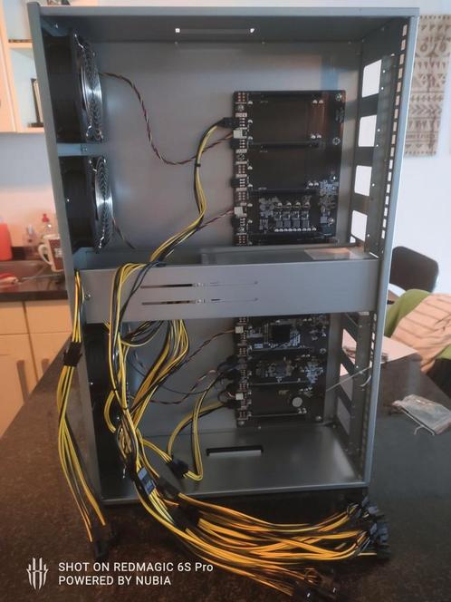 Nieuwe crypto mining rig lage energie consumptie