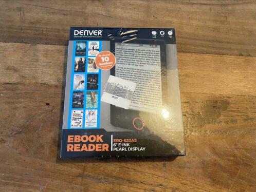 Nieuwe Denver 6 inch E reader inclusief 10 top boeken