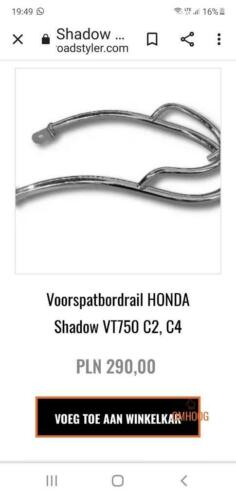 Nieuwe front fendervoorspatbordrail Honda Shadow VT750 c2c4