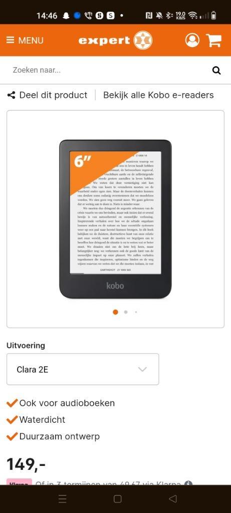 Nieuwe Kobo Clara 2e - e-reader
