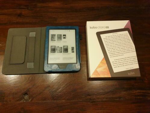 Nieuwe Kobo Clara HD e-reader met nieuw hoesje.