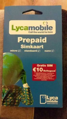 Nieuwe Prepaid Simkaart Lycamobile