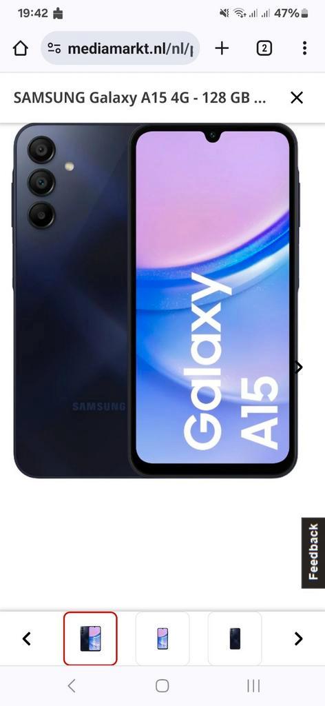 Nieuwe Samsung galaxy A15 128gb. Kleur Blauw