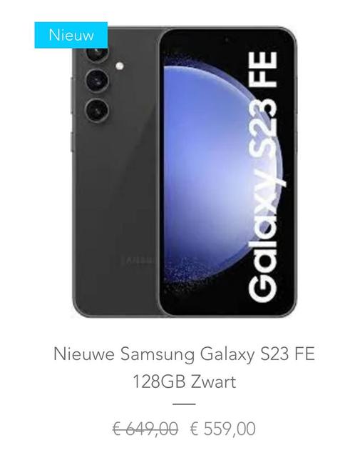 Nieuwe Samsung Galaxy S23 FE 128GB Zwart Graphite
