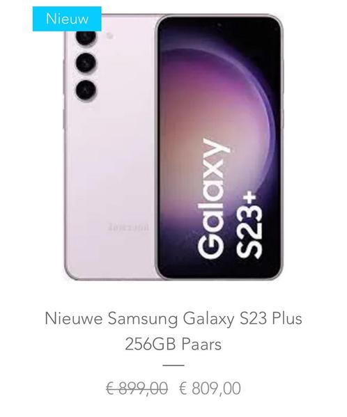 Nieuwe Samsung Galaxy S23 Plus 256GB Paars