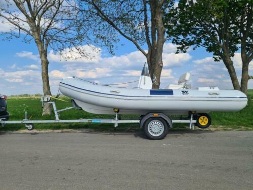 NIEUWE Tiger Marine 4.5 meter rib op zgan pega kanteltrailer