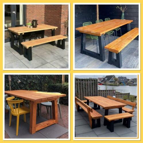 Nieuwe TUINSET Tuintafel Van Douglas, tafelblad 4,5 cm dik