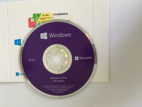 Nieuwe Windows 10 Pro Professional Officile DVD Gesealed