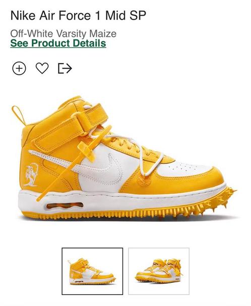 Nike Air Force 1 mid SP off-white maat 42,5