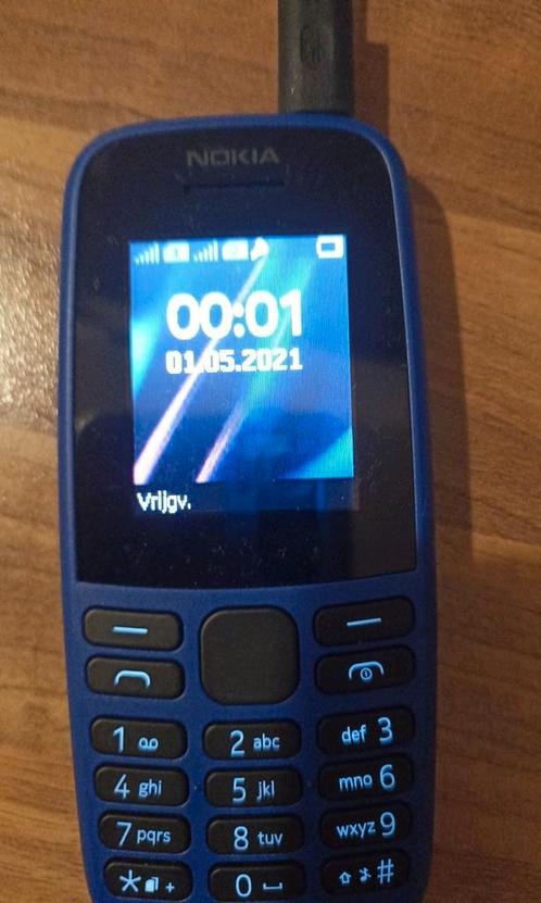 Nokia 105 blauw dual sim,  incl. oplader en simkaarthouder