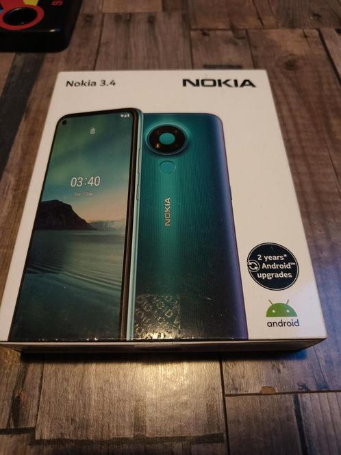 Nokia 3.4 zwart 32 gb met 2 hoesjes en oplader en doos