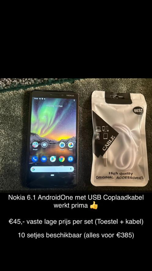 Nokia 6.1 AndroidOne smartphone amp kabel 45,- koopje