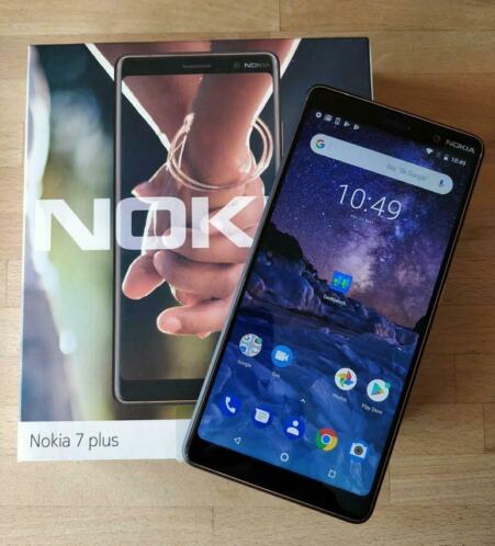 Nokia 7 plus, ZGAN met doos, toebehoren  extra nieuwe cover