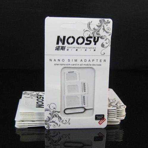 Noosy Nano sim adapter simkaart SET Iphone 4 4s 5 5s 6 6s 