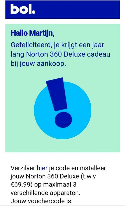 Norton 360 Deluxe 1 jaar voor 3 apparaten