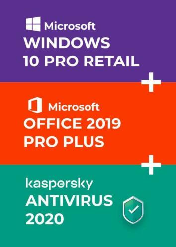 Office 2019 Pro Plus, Win 10 Pro en Kaspersky AntiVirus