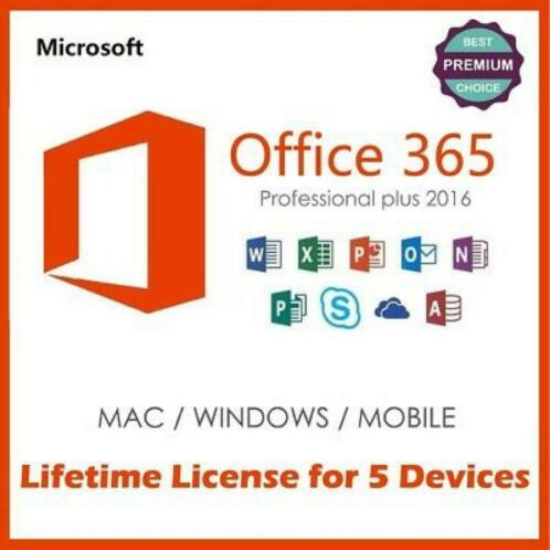 Officile office license key voor 5 computers