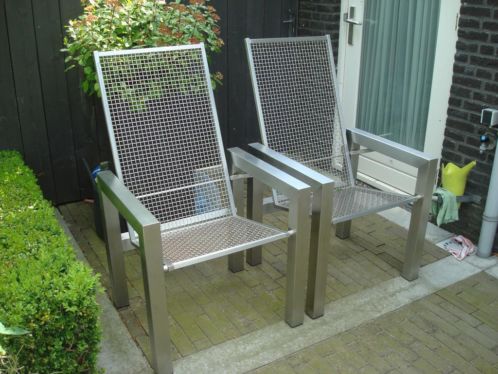 Onderhoudsvrije tuinstoelen RVS Design 2x