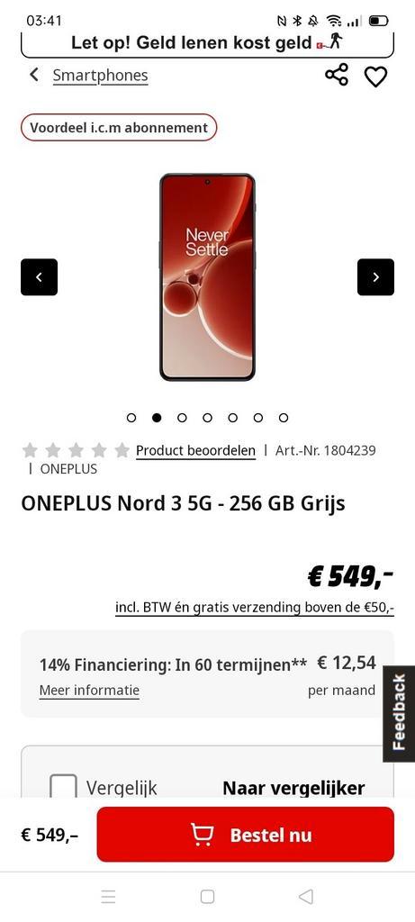 One plus Nord 3 5G. Grijs