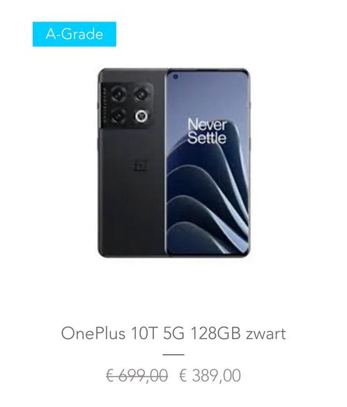 OnePlus 10T 5G 128GB Zwart  in nieuwstaat
