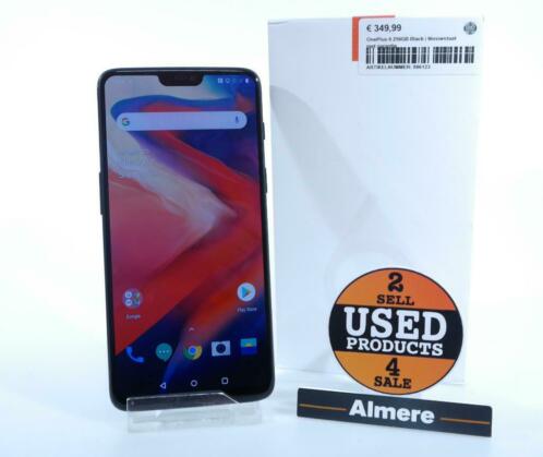 OnePlus 6 256GB Black  Nieuwstaat met garantie