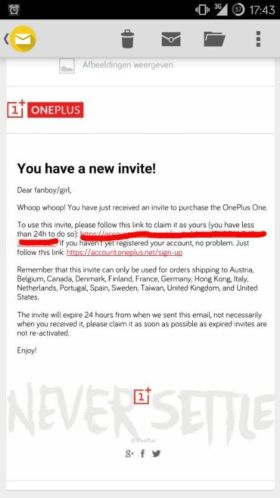 OnePlus One invite