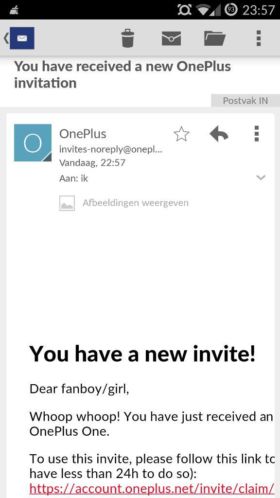Oneplus One Invite  controle van ONTVANGST EN ECHTHEID