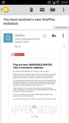 OnePlus One sandstone black 64GB invite
