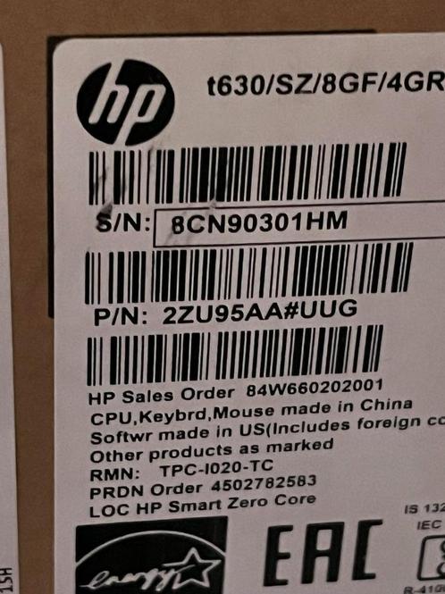 ONGEOPENDE DOOS met HP Thin Client T630 (2ZU95AAUUG)