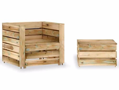 Online veiling 2-delige Pallet loungeset68137