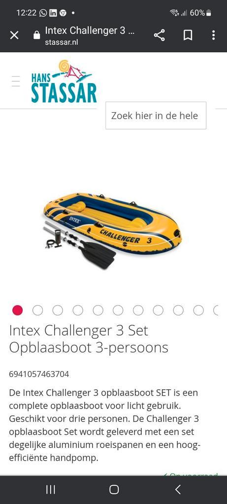 Opblaasbare roeiboot intex challenger 3