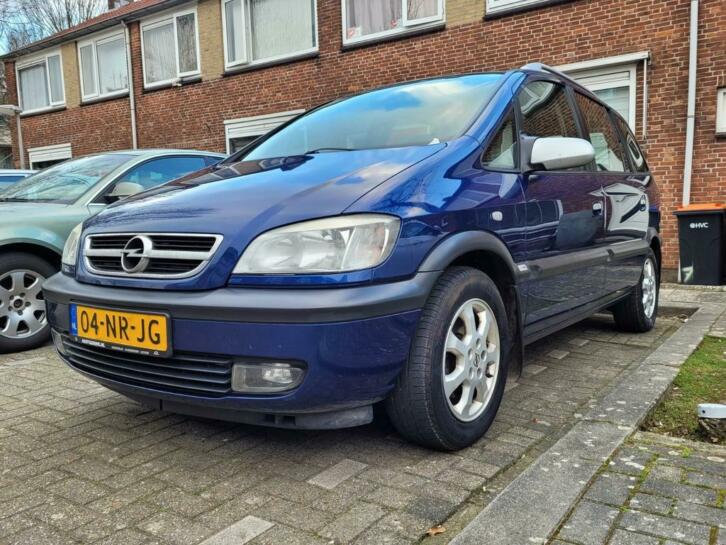 Opel Zafira 2.2 16V 2004 Blauw airco cruise control 7 pers