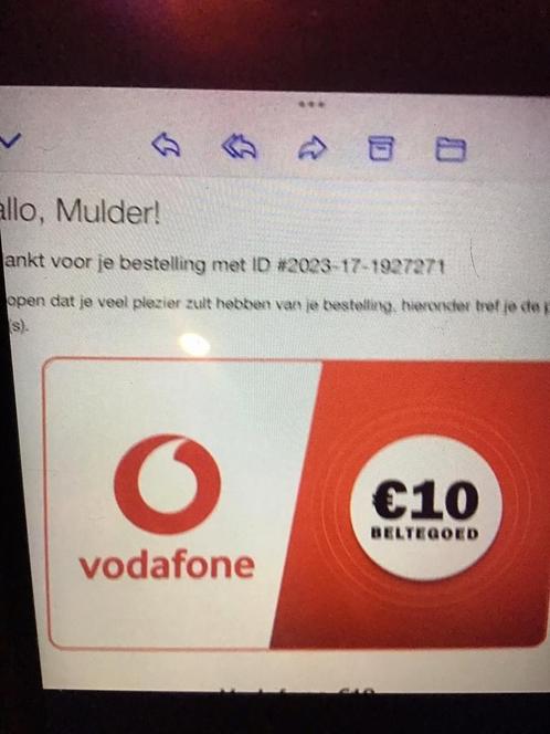 Opwaardeertegoed van 10 Vodafone