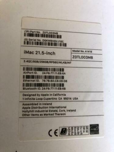 Orginele doos van apple iMac 21.5-inch 4k retina