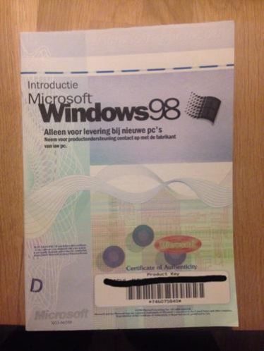 Origineel Windows 98 boekje