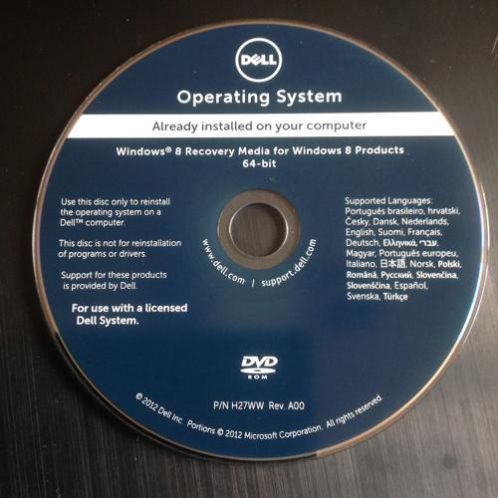 Originele Windows 8 installatie dvd voor Dell hardware 64bit