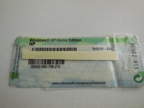Originele Windows XP Home edition HP Licentie